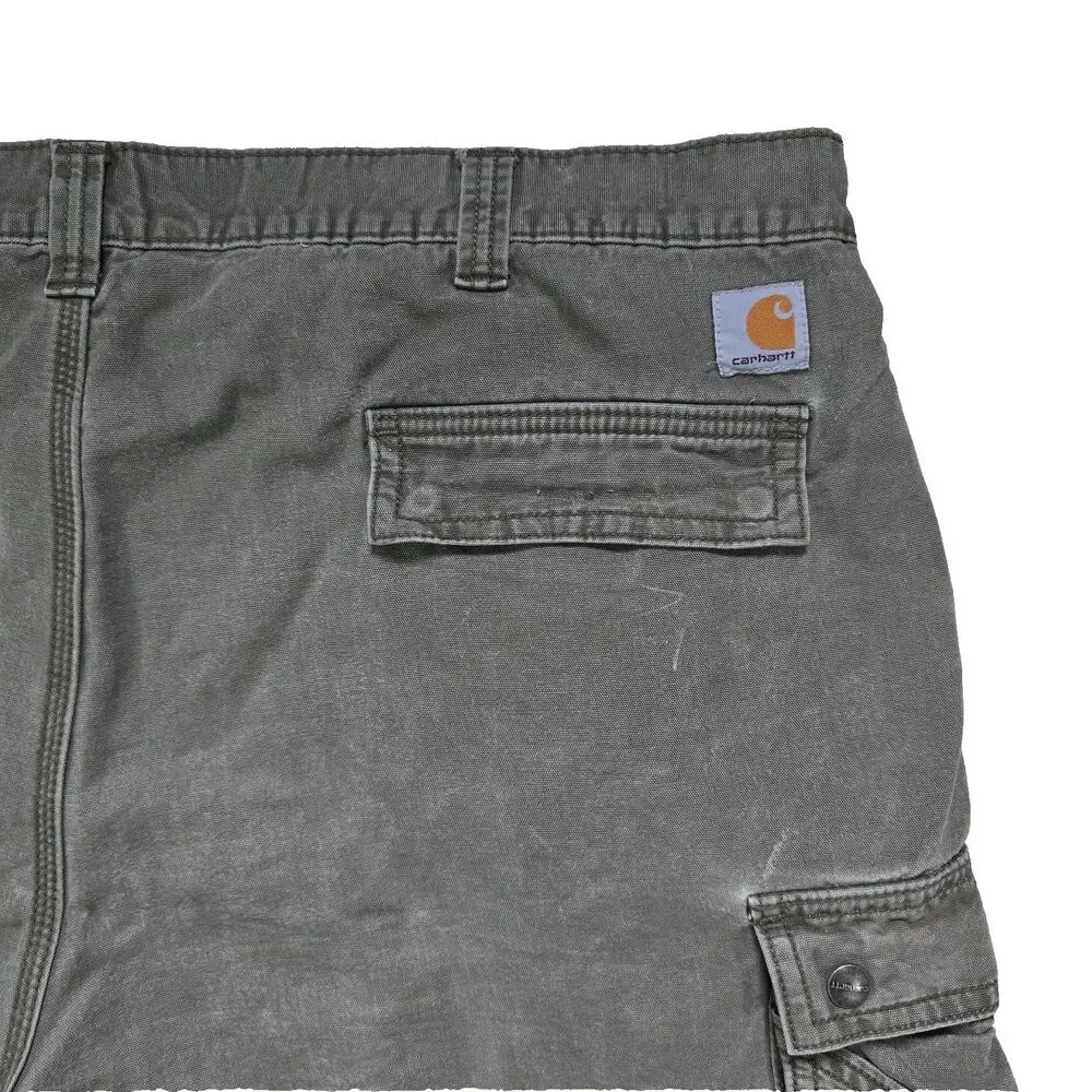 Carhartt Relaxed Fit Cargo Shorts Green Cotton Canvas Workwear Men's 44